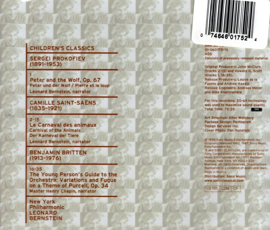 CD Prokofiev* / Saint-Saëns* / Britten* - New York Philharmonic*, Leonard Bernstein – Children's Classics