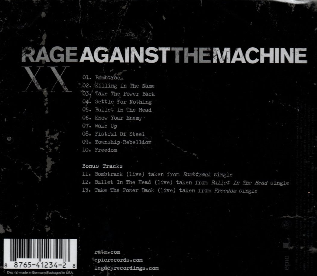 CD Rage Against The Machine – Rage Against The Machine XX