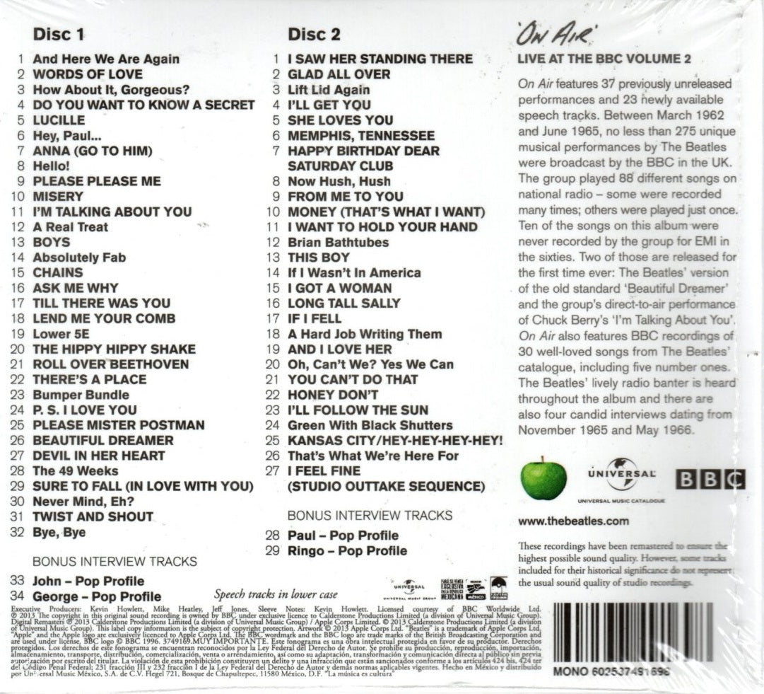 CDX2 The Beatles - On Air. Live  At The BBC Vol. 2