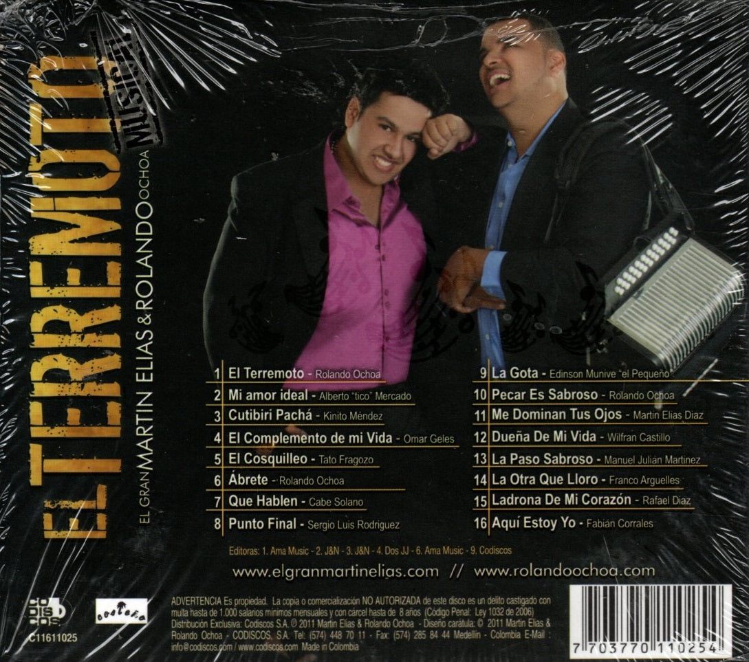 CD Martín Elias y Rolando Ochoa - El terremoto musical