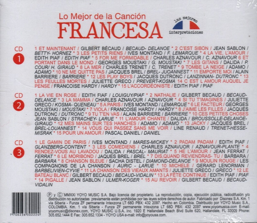 CD X3 Lo Mejor De La Canción Francesa