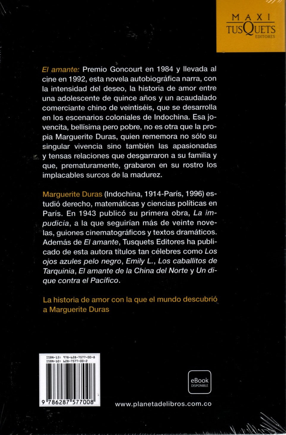 Libro Marguerite Duras - El Amante