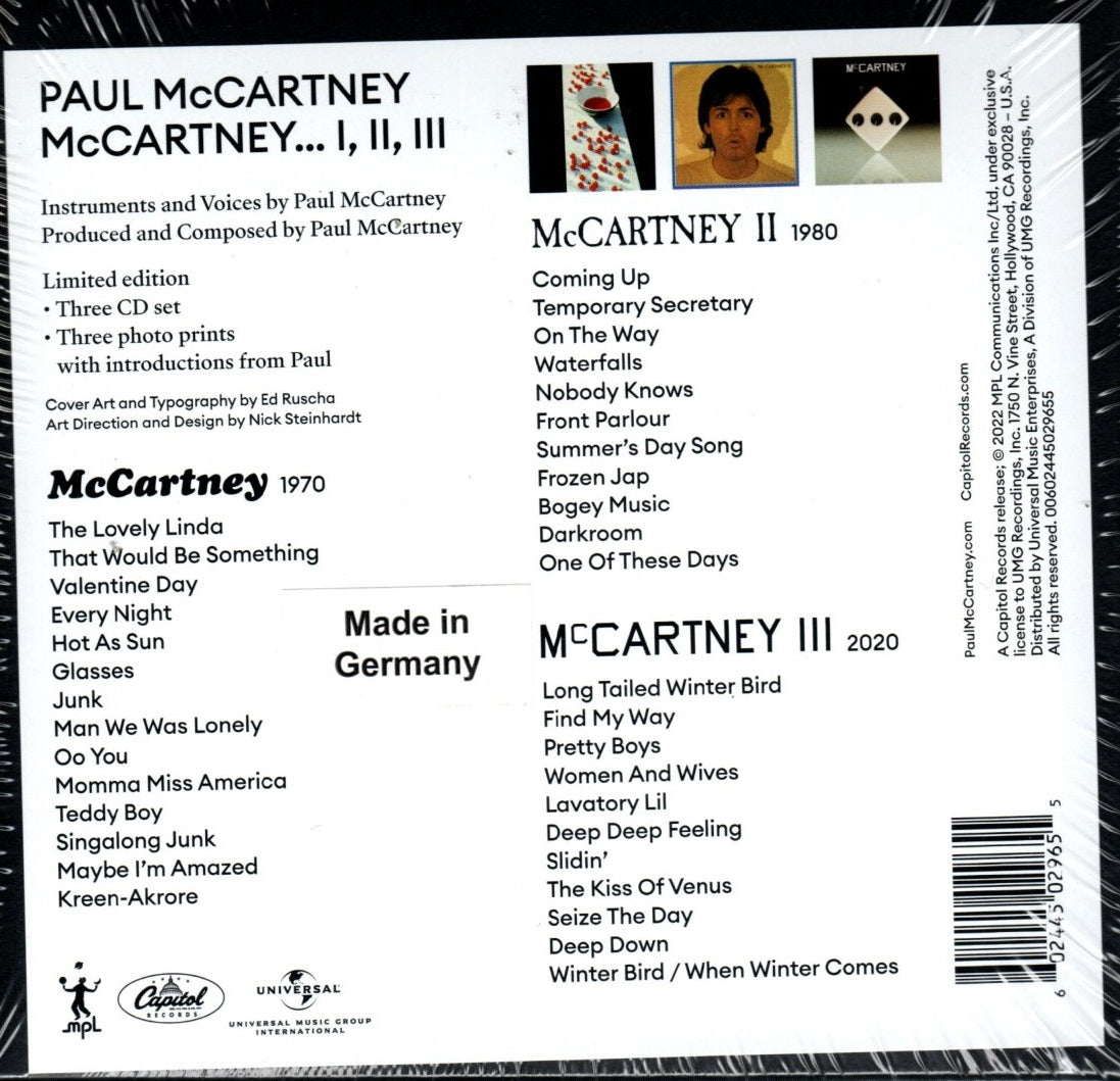 CDX3  Paul McCartney – McCartney I II III