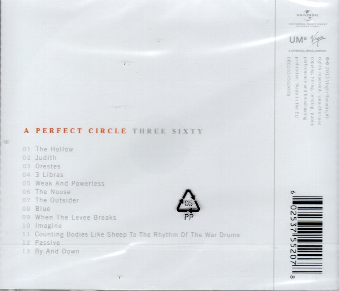CD A Perfect Circle ‎– Three Sixty