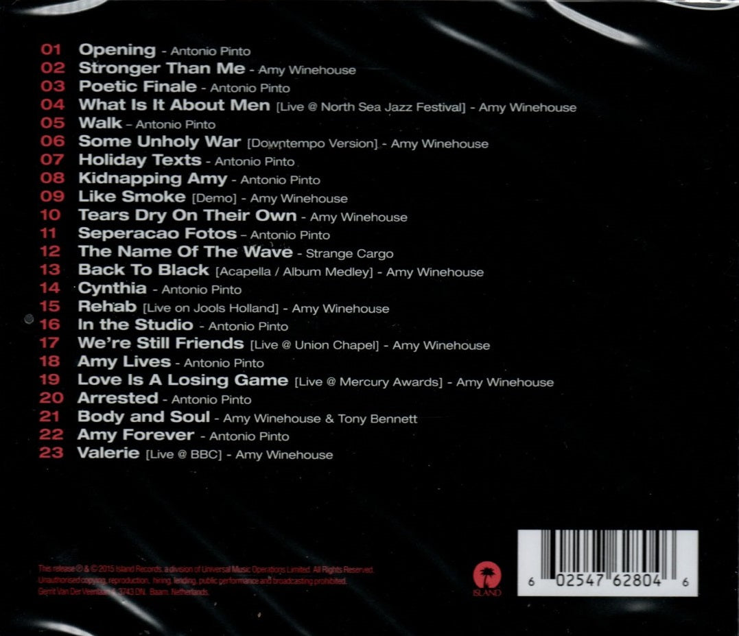 CD Amy Winehouse & Antonio Pinto ‎– Amy (The Original Soundtrack)