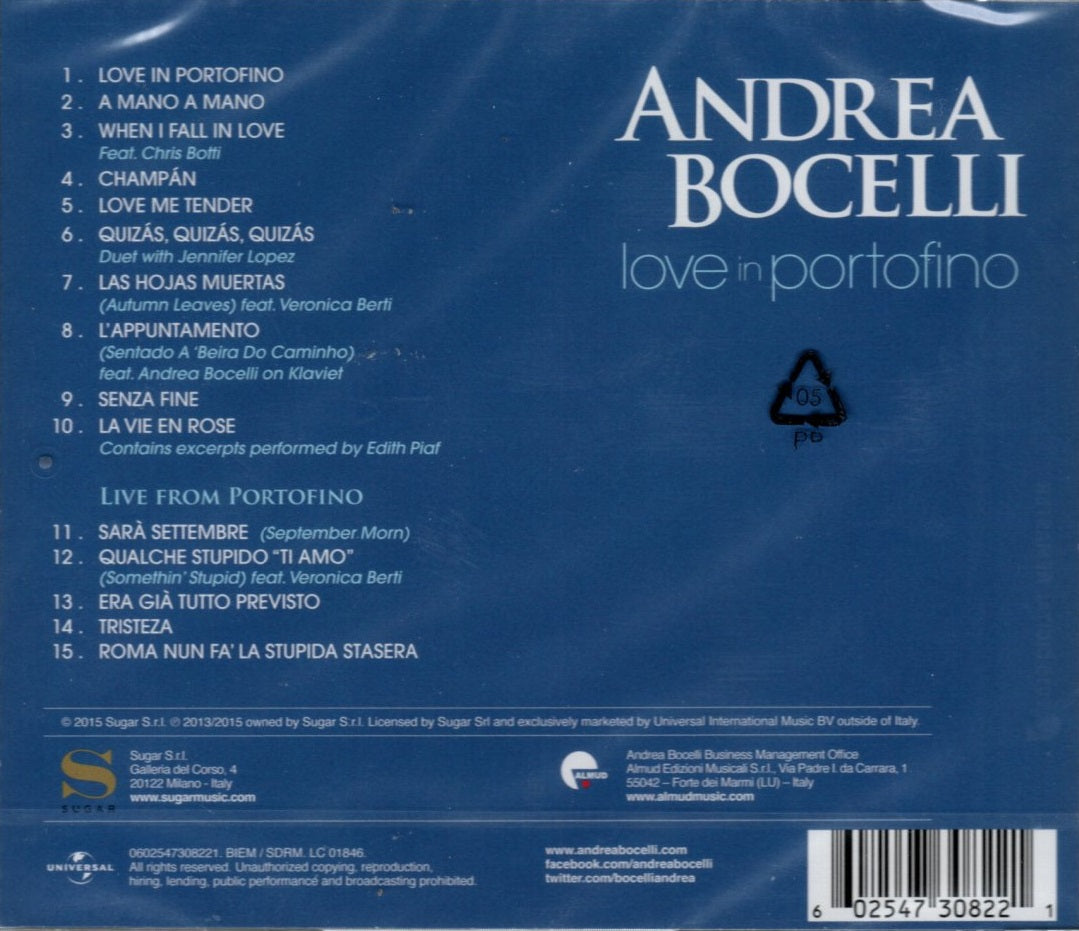 CD  Andrea Bocelli – Love In Portofino
