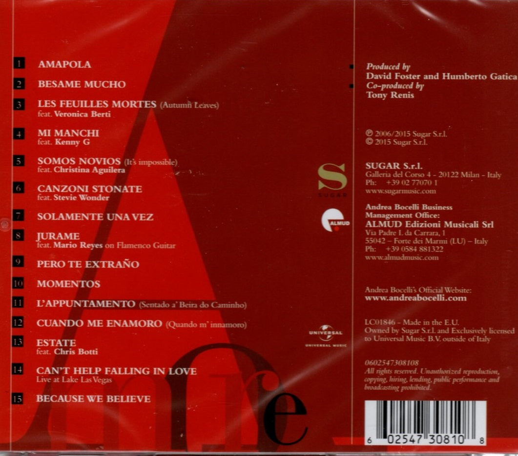 CD Andrea Bocelli ‎– Amore