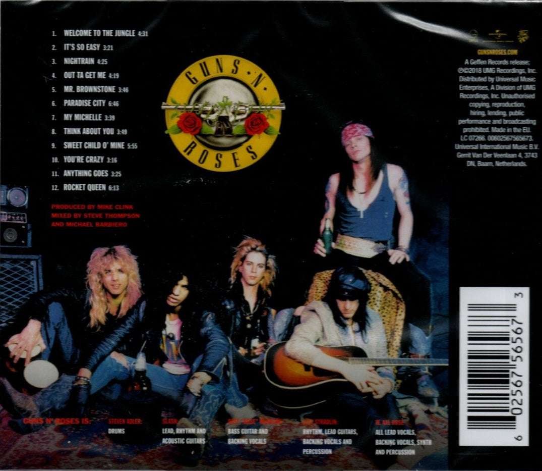 CD Guns N' Roses ‎– Appetite For Destruction