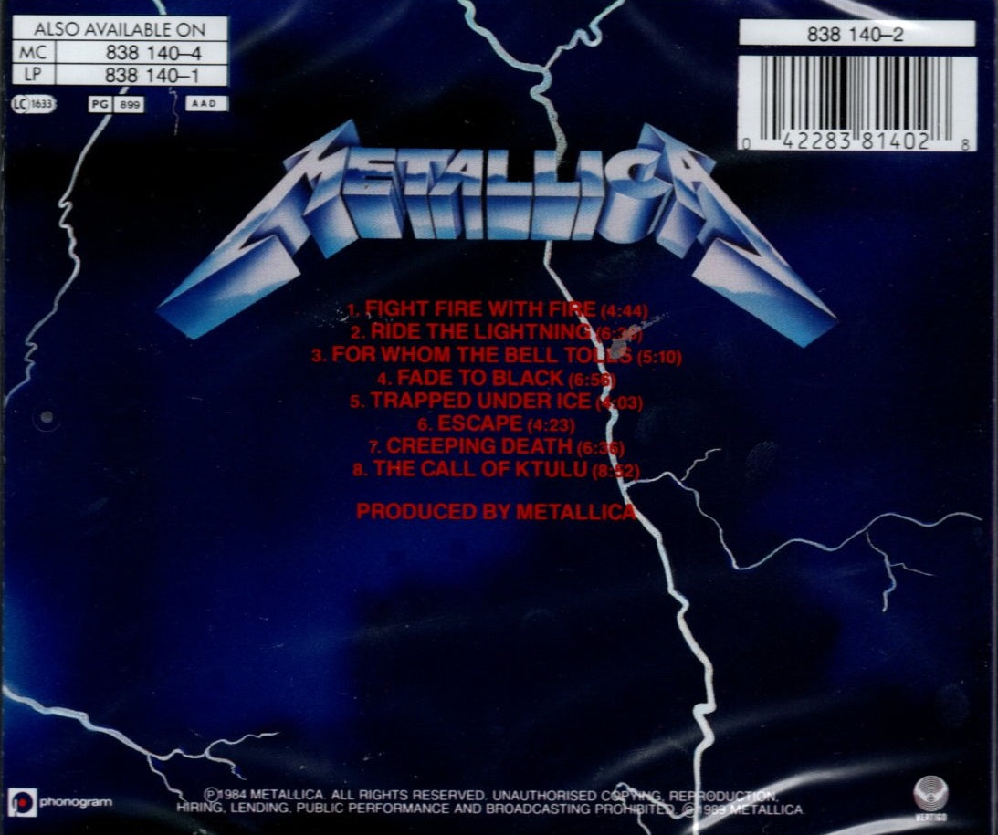 CD Metallica – Ride The Lightning