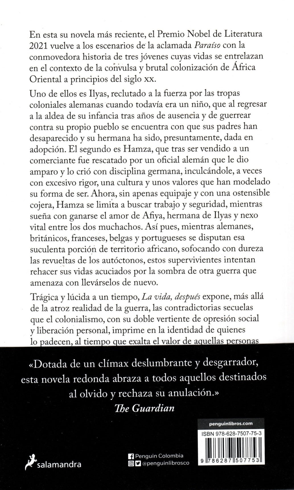 Libro Abdulrazak Gurnah - La vida, después. Premio Nobel de literatura 2021