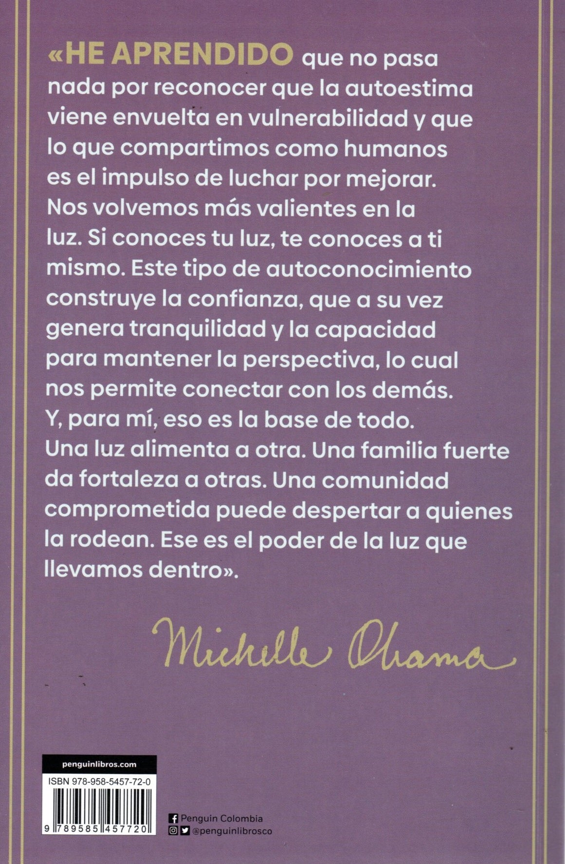 Libro Michelle Obama - Con Luz Propia. Vencer En Tiempo Incertidumbre
