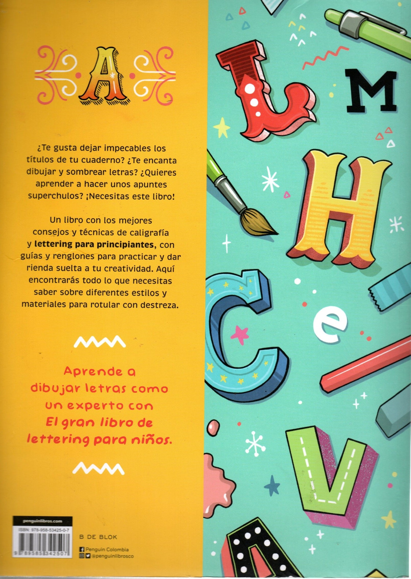 Libro Chelen Écija - El gran libro de lettering para niños