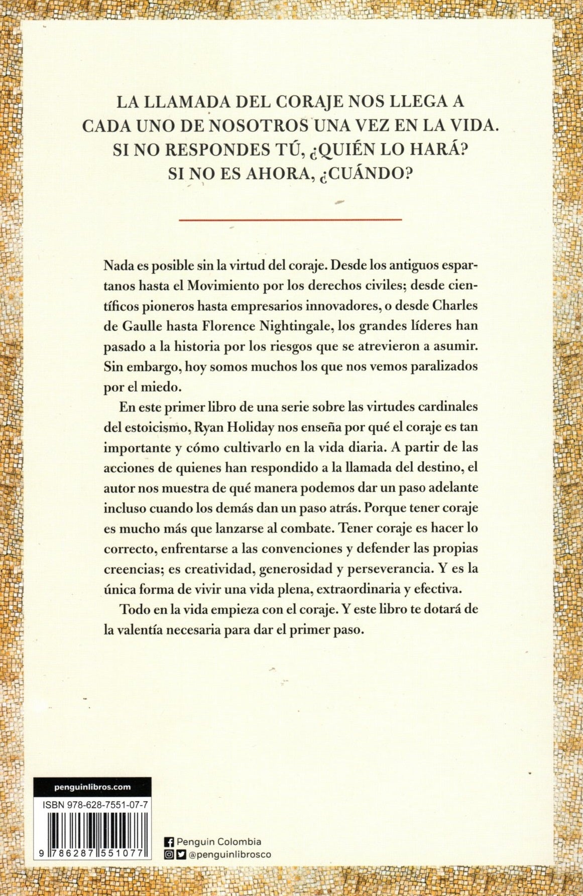 Libro Ryan Holiday - La Llamada Del Coraje