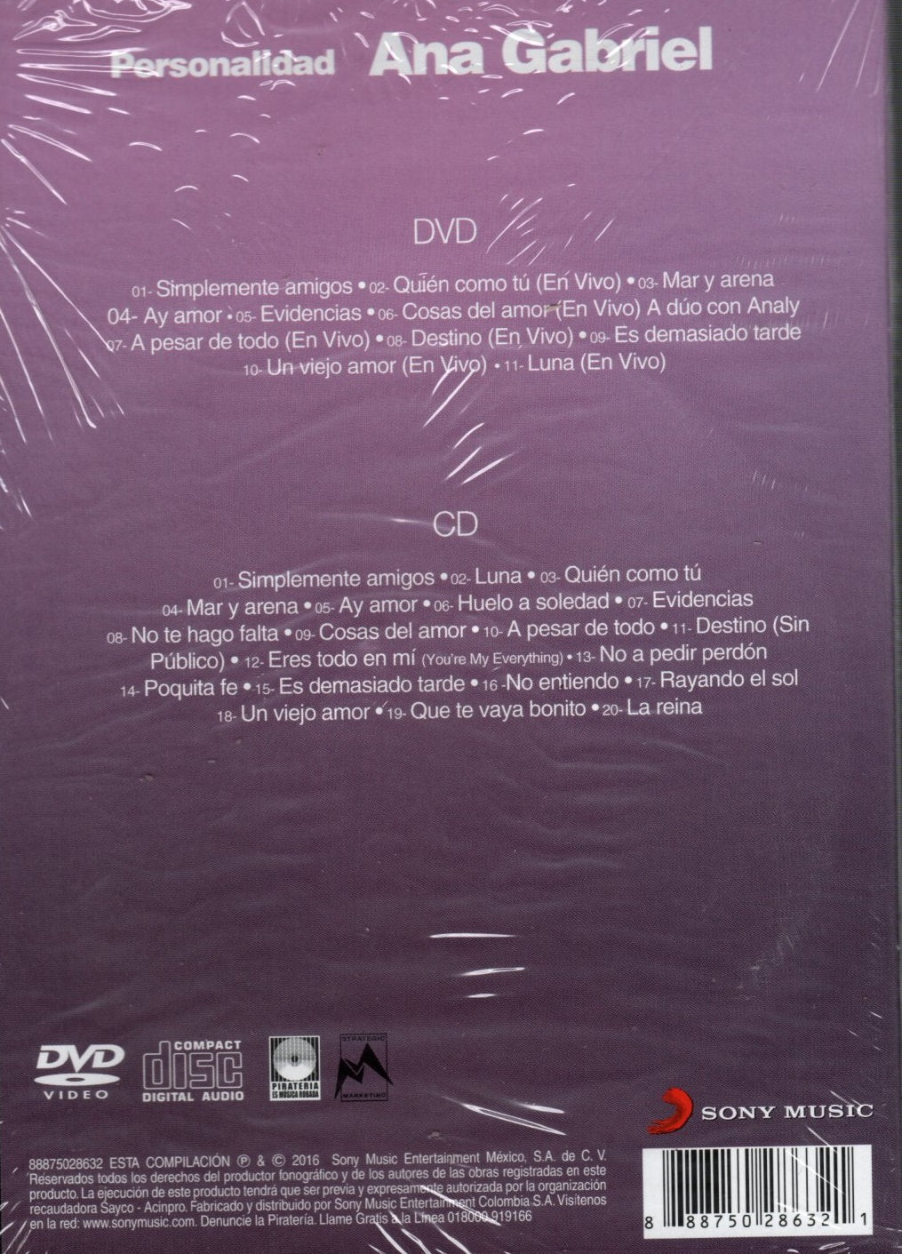 DVD+CD Colección Personalidad, Grandes Éxitos - Ana Gabriel