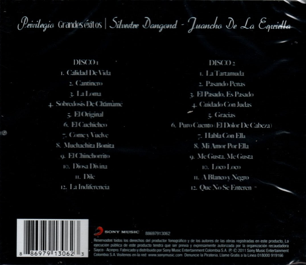 CD Colección Privilegio, Grandes Éxitos - Silvestre Dangond Y Juancho De La Espriella