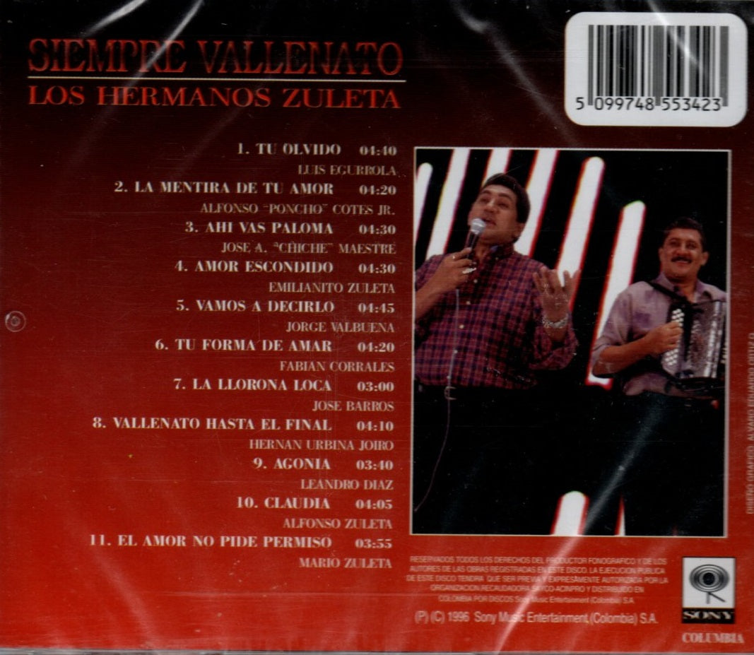 CD Los Hermanos Zuleta - Siempre Vallenato