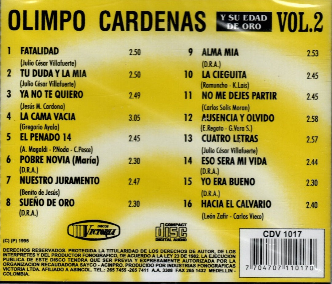 CD Olimpo Cárdenas - Y Su Edad De Oro Vol. 2