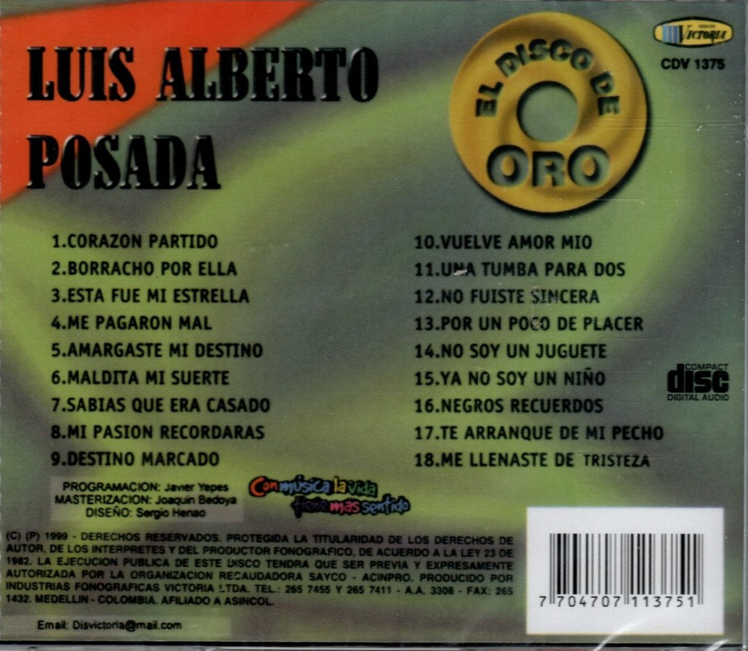CD Luis Alberto Posada - El Disco De Oro