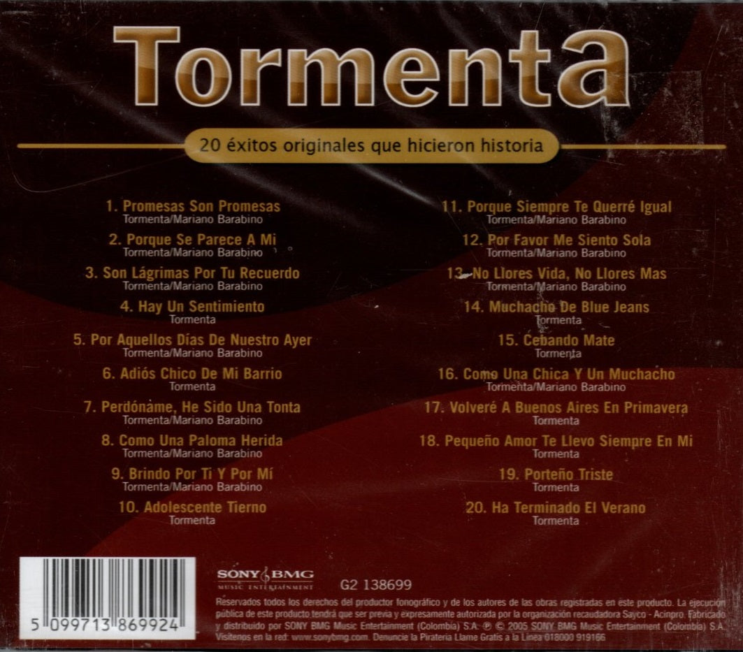 CD Tormenta - 20 Éxitos Originales Que Hicieron Historia
