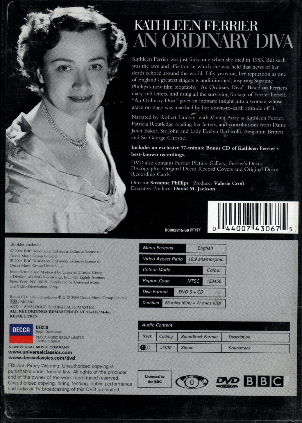 CD+DVD Kathleen Ferrier: An Ordinary Diva