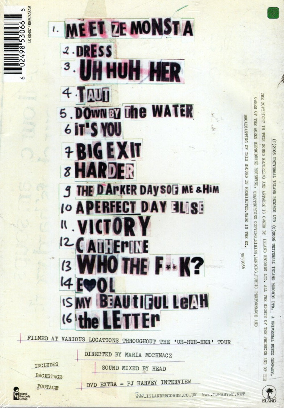 DVD Pj Harvey On Tour Please Leave Quietly