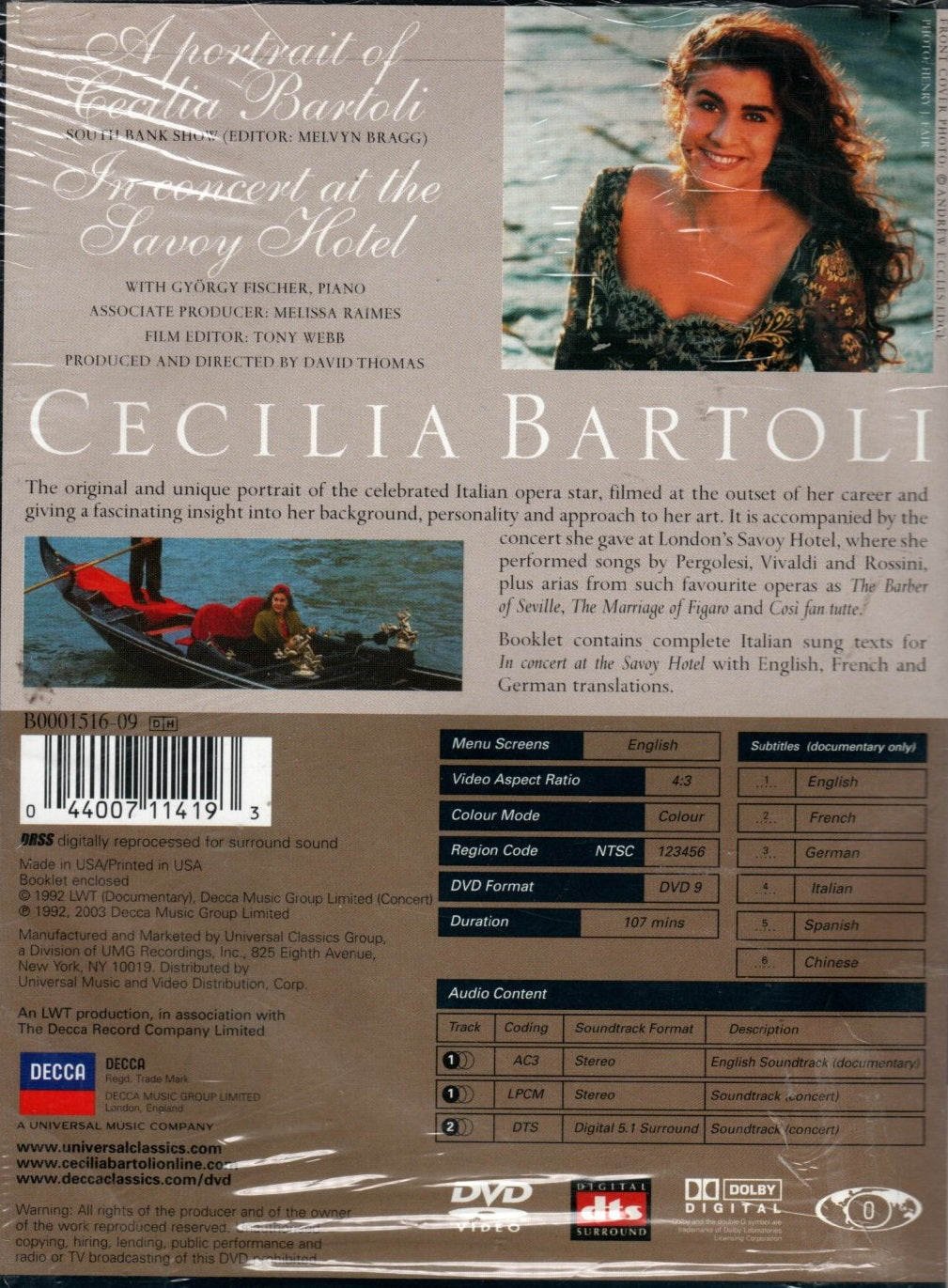DVD Cecilia Bartoli - A Portrait