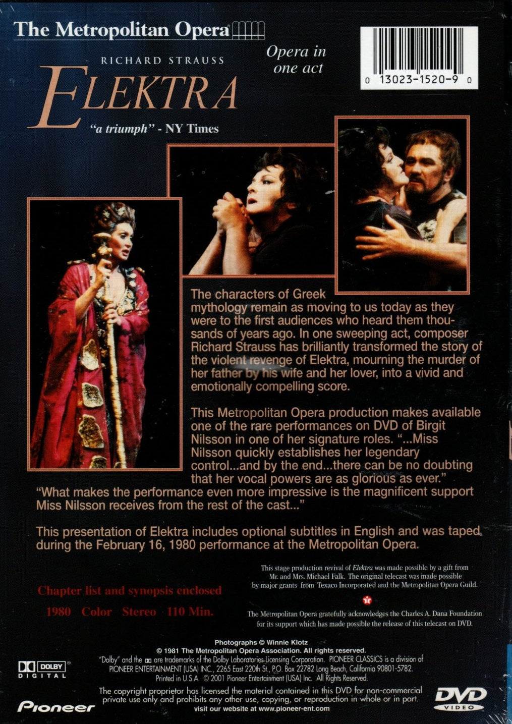 DVD Elektra - The Metropolitan Opera