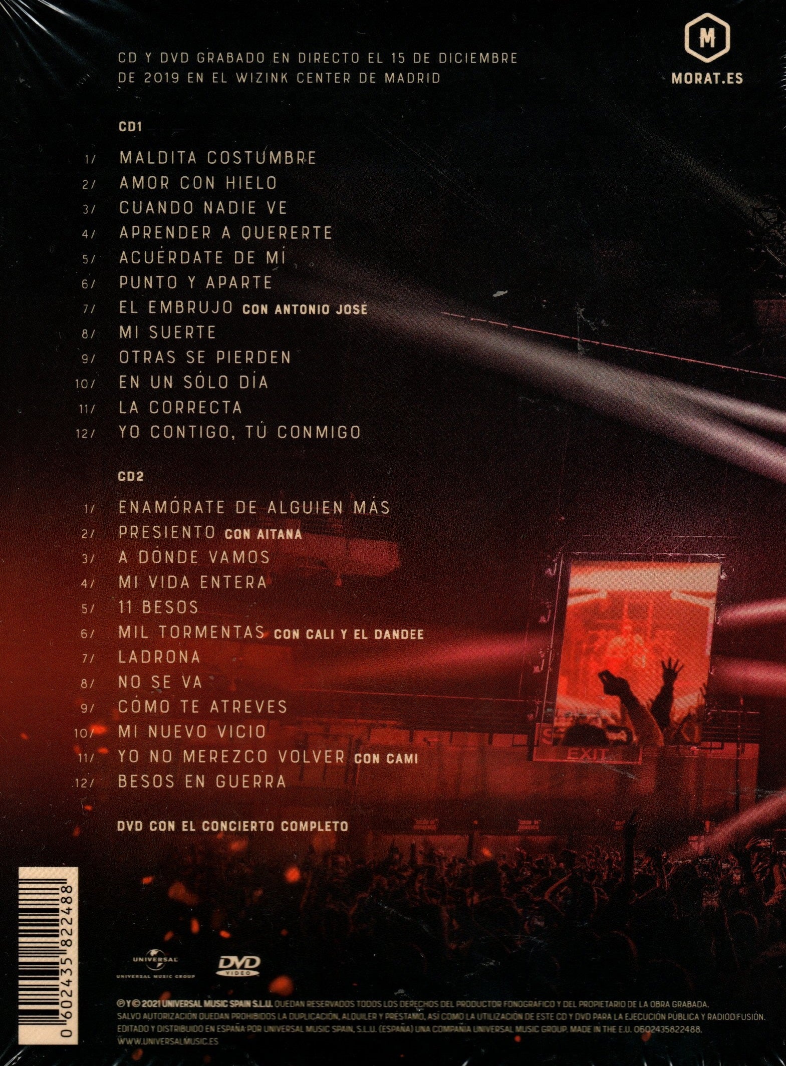 CD + DVD Morat - Tour Balas Perdidas En Madrid 2