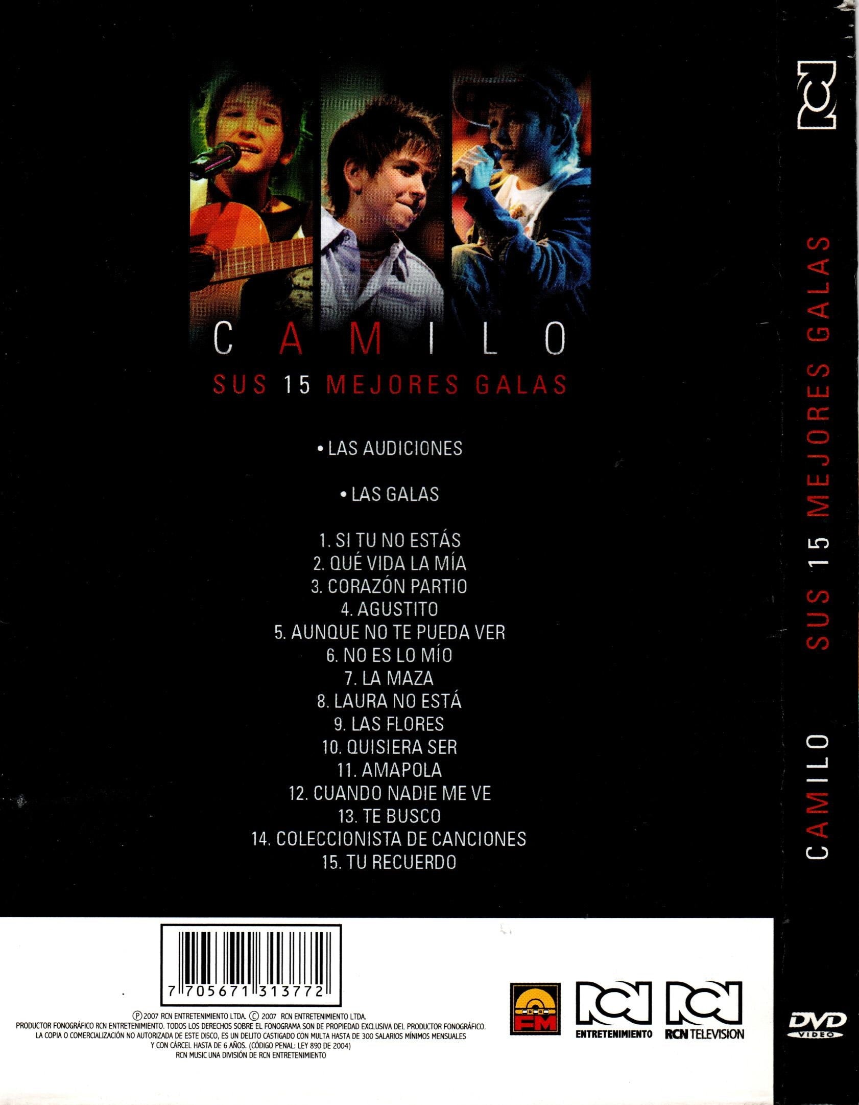 DVD CAMILO SUS 15 MEJORES GALAS
