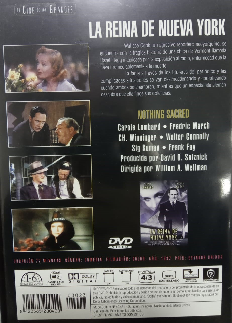 DVD La reina de Nueva York - El cine de los grandes
