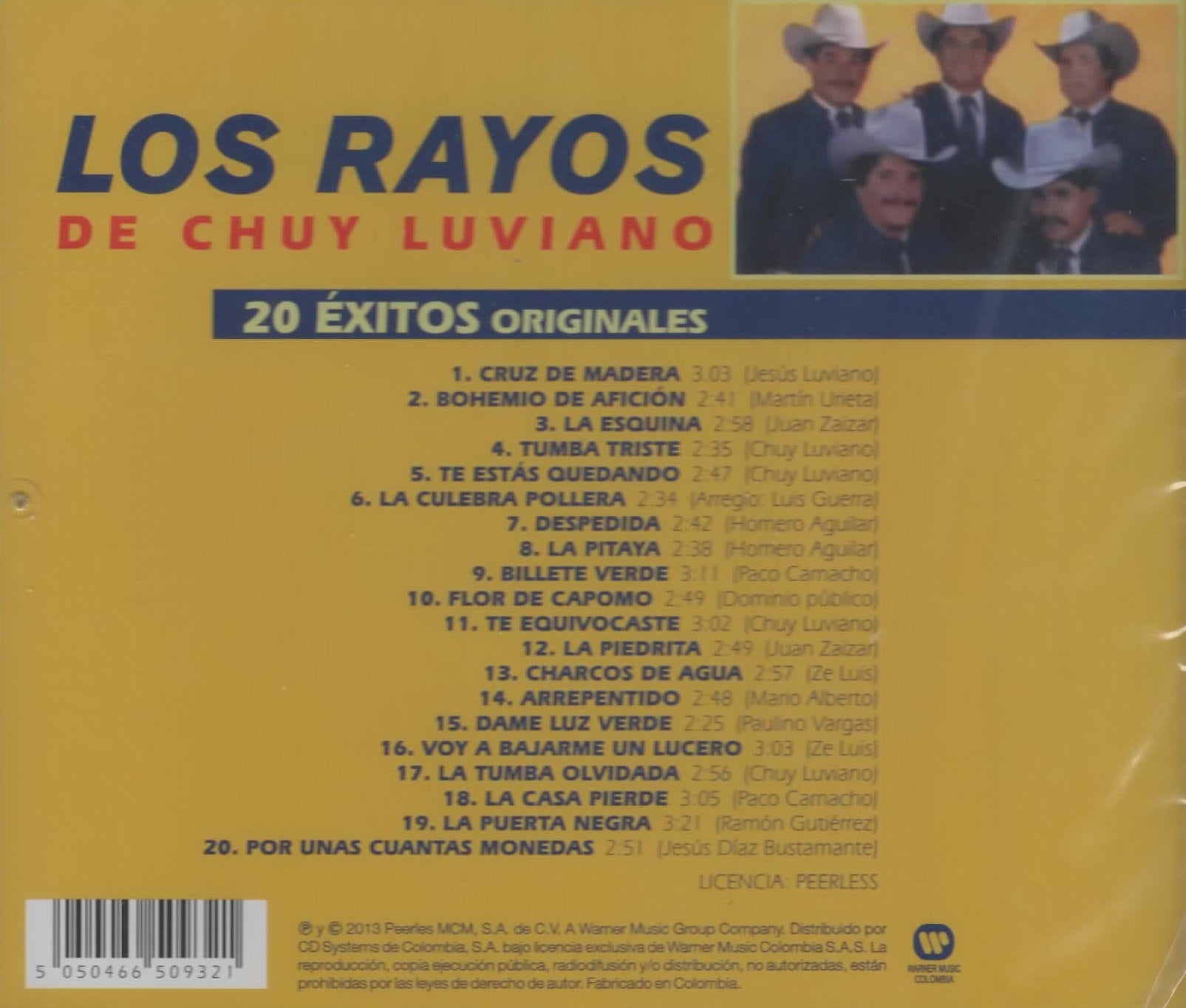 CD Los Rayos De Chuy Liviano - 20 Éxitos Originales Cruz De Madera