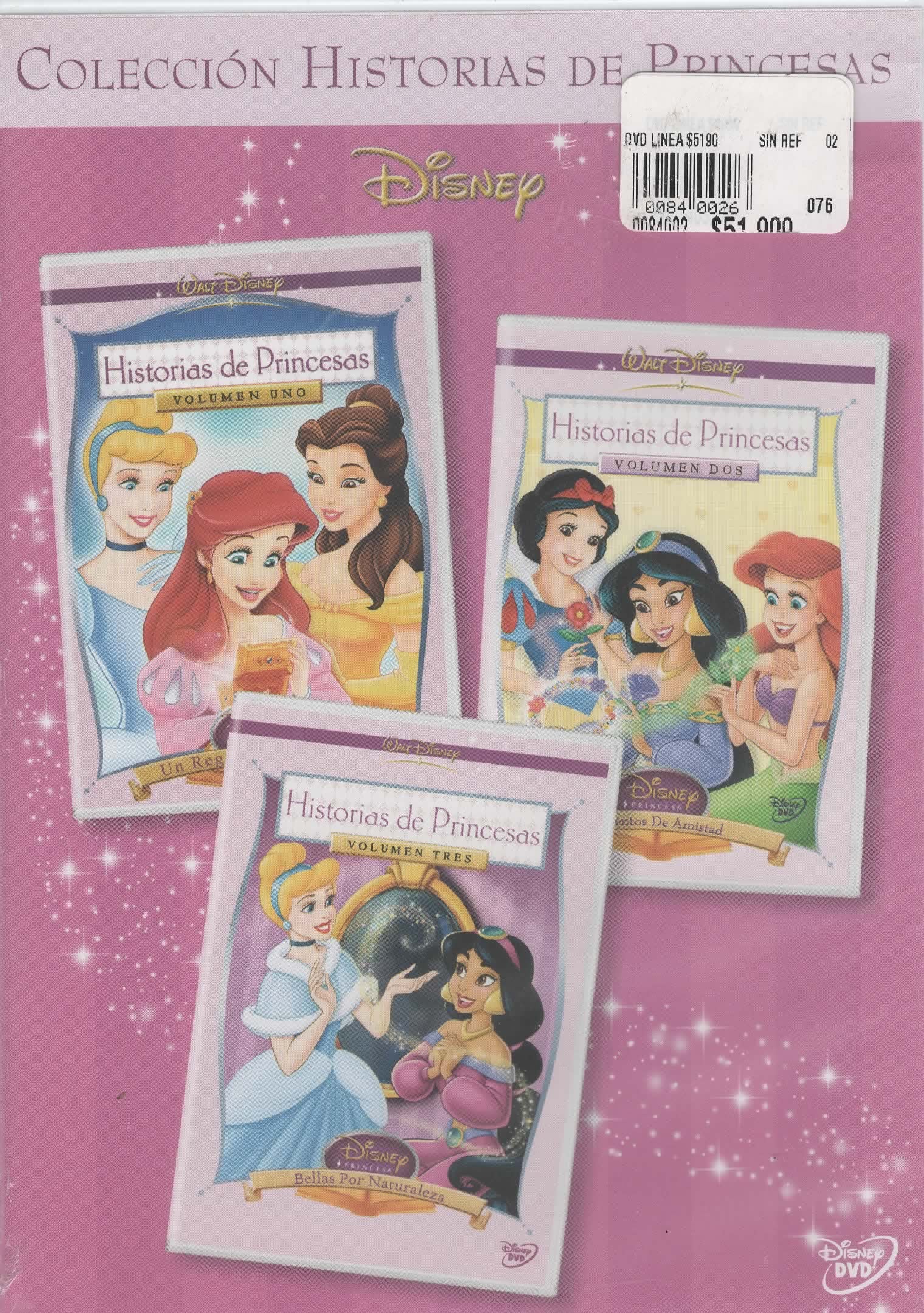 DVD x 3 Colección historia de princesas