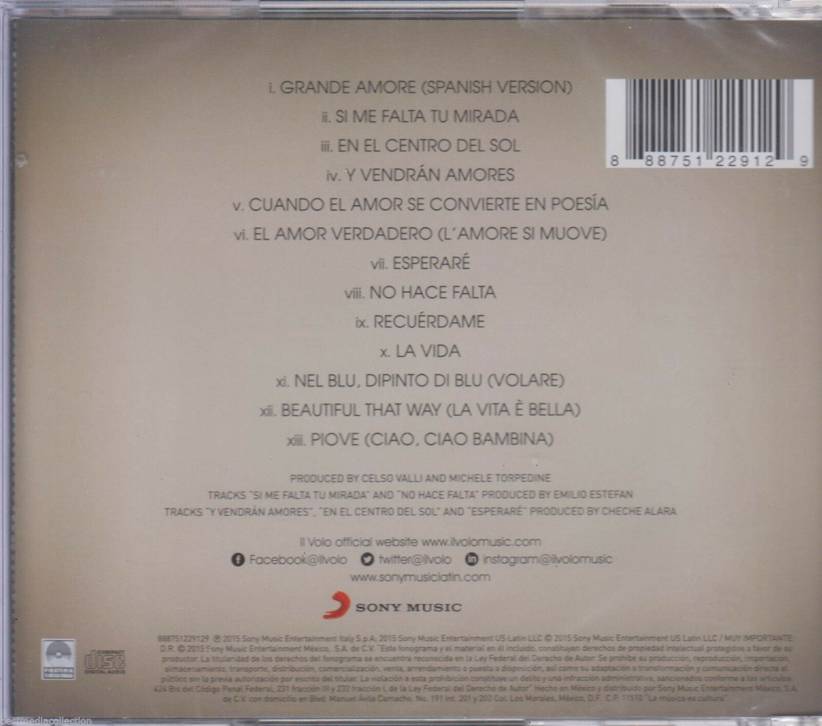 CD IL Volo ‎– Grande Amore